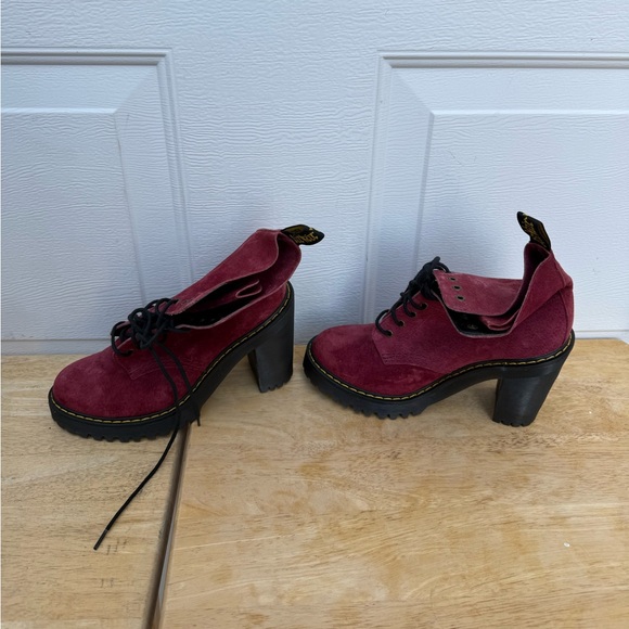 Dr Martens Kendra Boots Wine Red Sz 7 - Picture 4 of 15